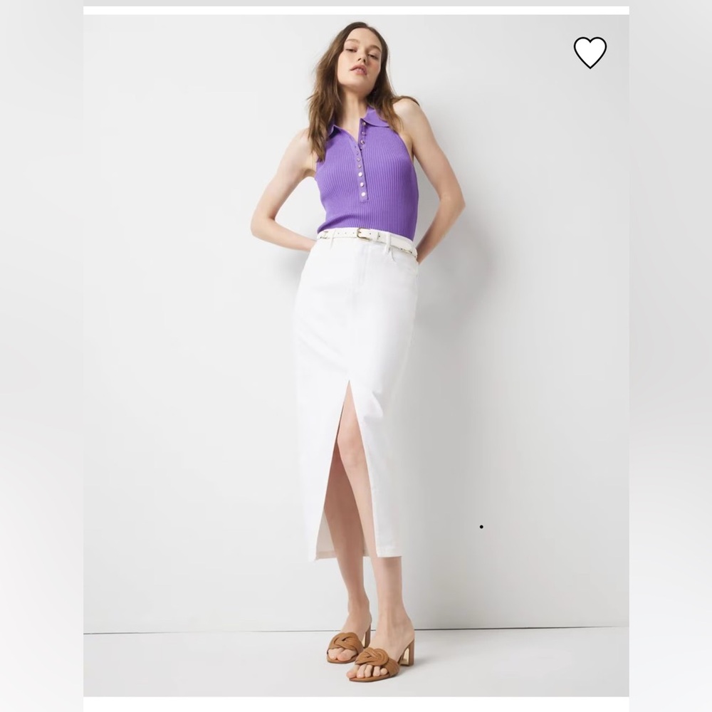 White House Black Market white denim pencil skirt
